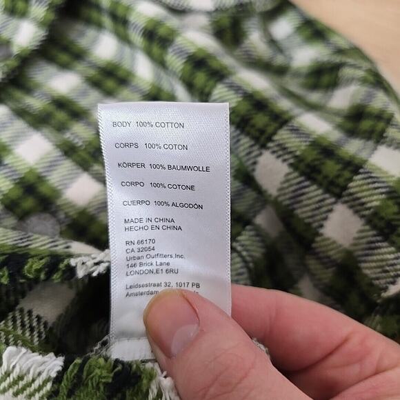 Urban Outfitters BDG Carissa Flannel Cropped Shirt Jacket Size‎ Small in Green - Picture 4 of 10